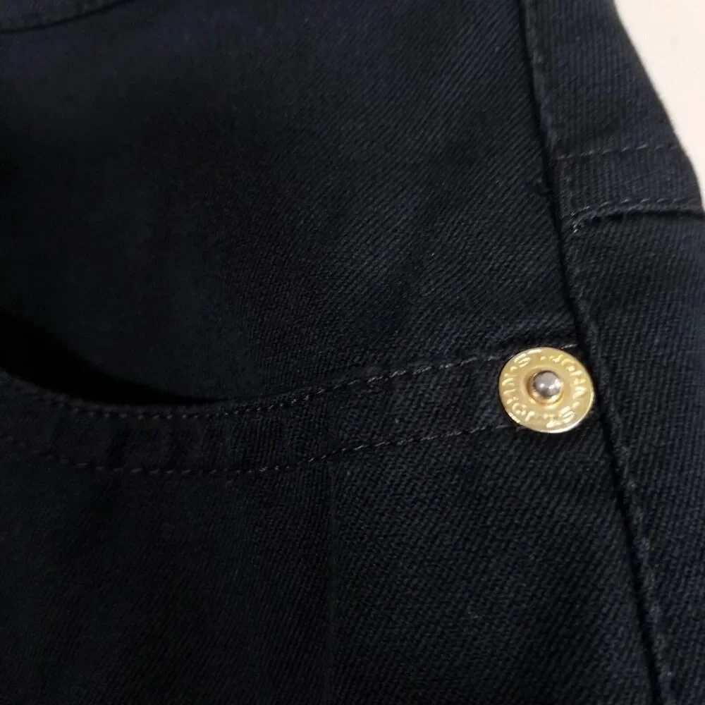 St.John Pants Women 12  Navy Stretch Cotton Gold Hardware Trouser Marie Gray